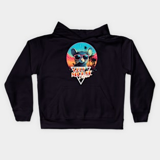 Retro Wave Chillout Grey Mouse Vibes Kids Hoodie